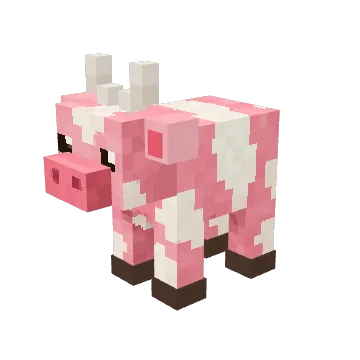 Bubblegum, a basic voxel cow from Moonch.io