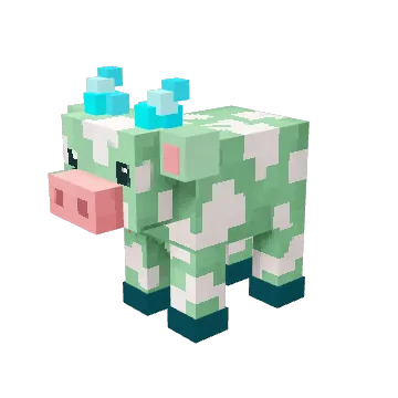 Mint Crystal, a classic voxel cow from Moonch.io