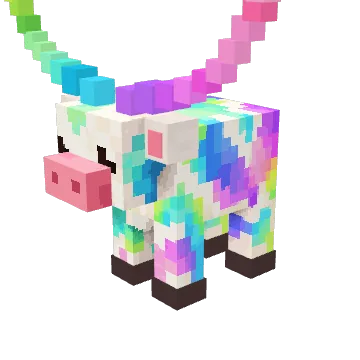 Aurora, a rainbow voxel cow from Moonch.io